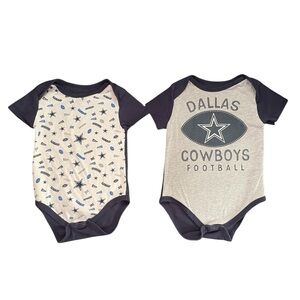 Dallas Cowboys Baby Tops Shirts Onesies Blue White Silver Football NFL 12 months